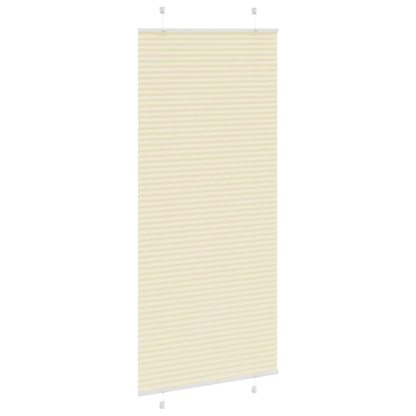Pliseerattu kaihdin, kermanvärinen, 95x200 cm, kangas, leveys 94,4 cm, polyesteri