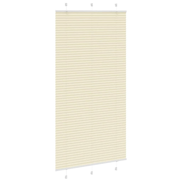 Pliseerattu kaihdin, kermanvärinen, 110x200 cm, kangas, leveys 109,4 cm, polyesteri
