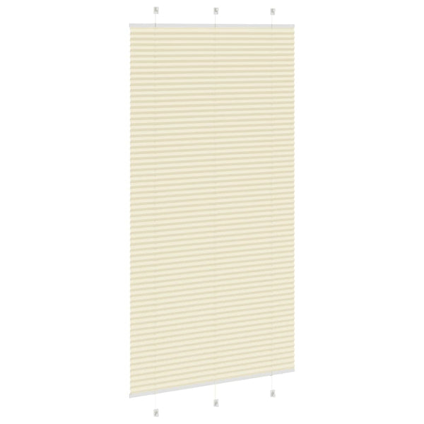 Pliseerattu kaihdin, kermanvärinen, 110x200 cm, kangas, leveys 109,4 cm, polyesteri