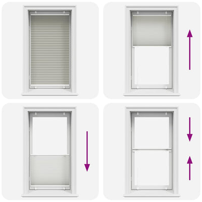 Vaaleanharmaa laskostettu kaihdin Matita 75x100cm (kankaan leveys)