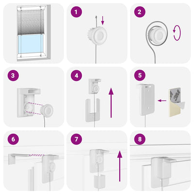 Vaaleanharmaa laskostettu kaihdin Matita 75x100cm (kankaan leveys)