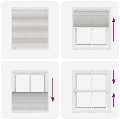 Vaaleanharmaa laskostettu kaihdin Matita 120x100cm (kankaan leveys)