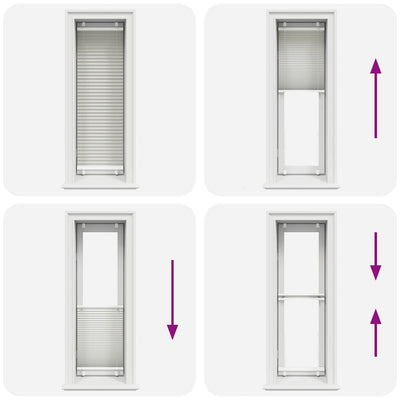 Vaaleanharmaa laskostettu kaihdin Matita 50x150cm (kankaan leveys)