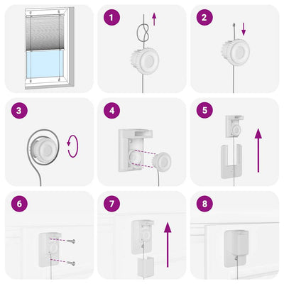 Vaaleanharmaa laskostettu kaihdin Matita 80x150cm (kankaan leveys)