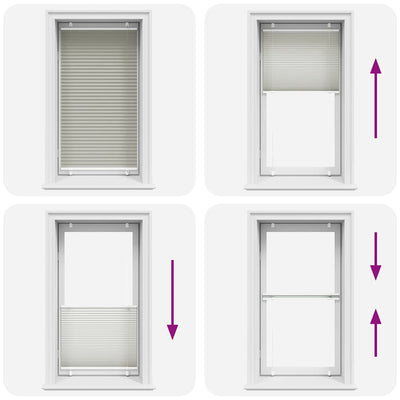 Vaaleanharmaa laskostettu kaihdin Matita 80x150cm (kankaan leveys)