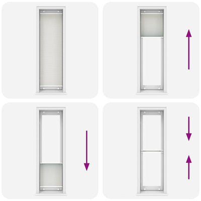 Vaaleanharmaa laskostettu kaihdin Matita 65x200cm (kankaan leveys)