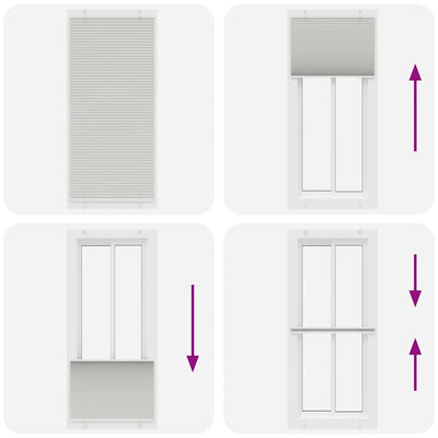 Vaaleanharmaa laskostettu kaihdin Matita 95x200cm (kankaan leveys)