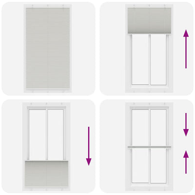 Vaaleanharmaa laskostettu kaihdin Matita 105x200cm (kankaan leveys)