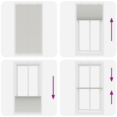 Vaaleanharmaa laskostettu kaihdin Matita 110x200cm (kankaan leveys)