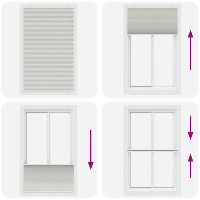 Vaaleanharmaa laskostettu kaihdin Matita 115x200cm (kankaan leveys)