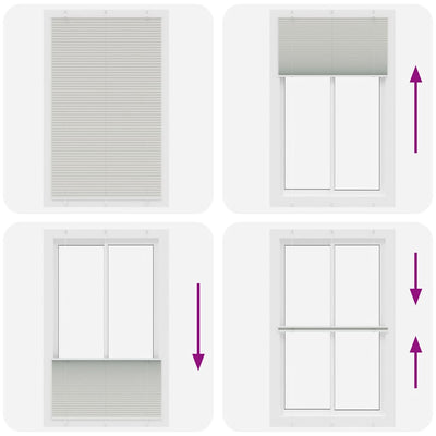 Vaaleanharmaa laskostettu kaihdin Matita 120x200cm (kankaan leveys)