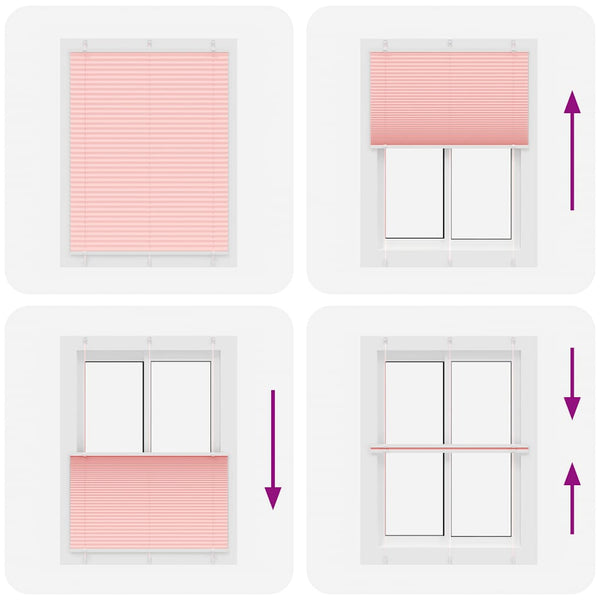 Pliseerattu kaihdin, pinkki, 105x100 cm, kangas, leveys 104,4 cm, polyesteri