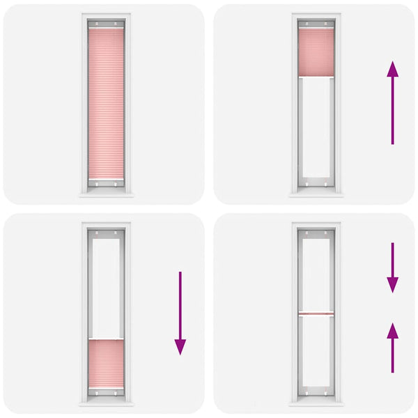 Pliseerattu kaihdin, pinkki, 50x200 cm, kangas, leveys 49,4 cm, polyesteri