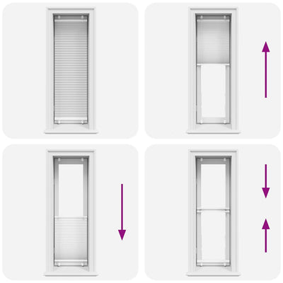 Valkoinen laskostettu blind Matita 40x100cm (kankaan leveys 39,4 cm)