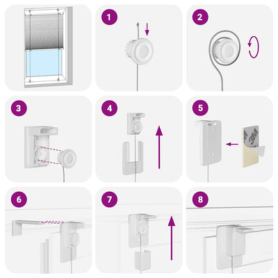 Valkoinen laskostettu blind Matita 55x100cm (kankaan leveys 54,4 cm)