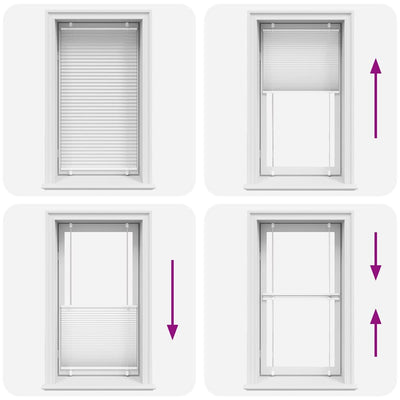 Valkoinen laskostettu blind Matita 70x100cm (kankaan leveys 69,4 cm)