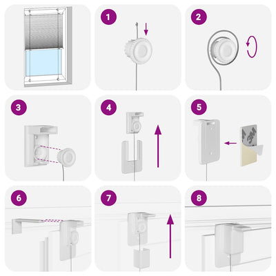 Valkoinen laskostettu blind Matita 85x100cm (kankaan leveys 84,4 cm)