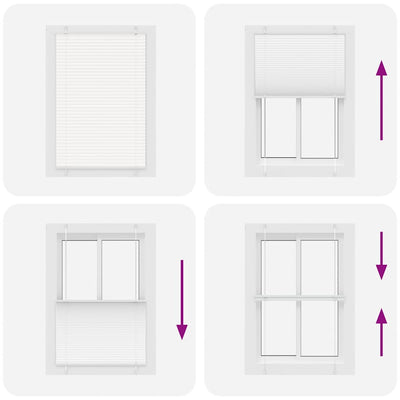 Valkoinen laskostettu blind Matita 85x100cm (kankaan leveys 84,4 cm)