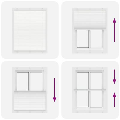 Valkoinen laskostettu sokea Matita 105x100cm (kankaan leveys 104,4 cm)