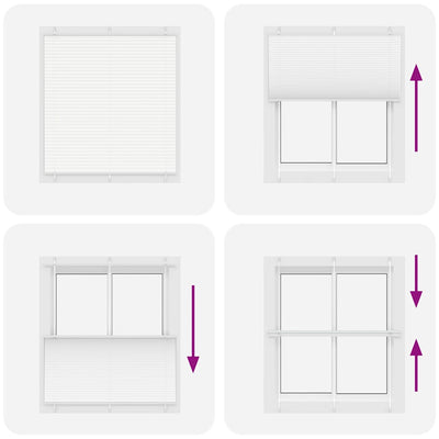 Valkoinen laskostettu blind Matita 120x100cm (kankaan leveys 119,4 cm)