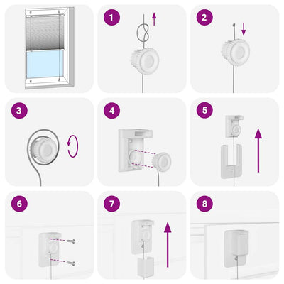 Valkoinen laskostettu blind Matita 40x150cm (kankaan leveys 39,4 cm)