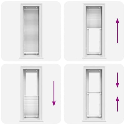 Valkoinen laskostettu blind Matita 40x150cm (kankaan leveys 39,4 cm)