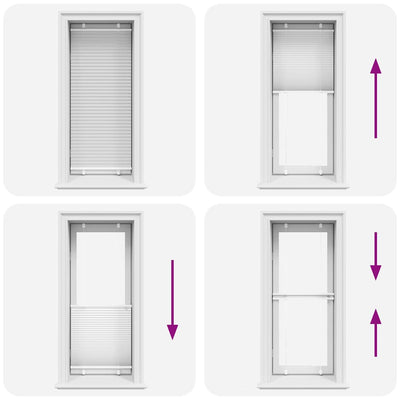 Valkoinen laskostettu blind Matita 55x150cm (kankaan leveys 54,4 cm)