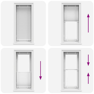 Valkoinen laskostettu blind Matita 65x150cm (kankaan leveys 64,4 cm)