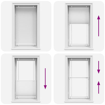 Valkoinen laskostettu blind Matita 80x150cm (kankaan leveys 79,4 cm)