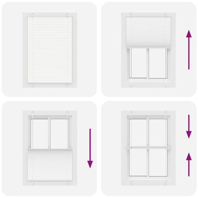 Valkoinen laskostettu blind Matita 90x150cm (kankaan leveys 89,4 cm)