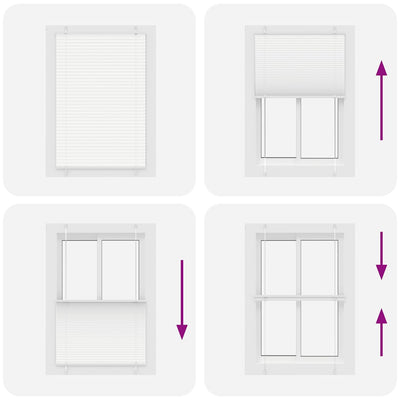 Valkoinen laskostettu blind Matita 95x150cm (kankaan leveys 94,4 cm)