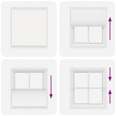 Valkoinen laskostettu blind Matita 115x150cm (kankaan leveys 114,4 cm)