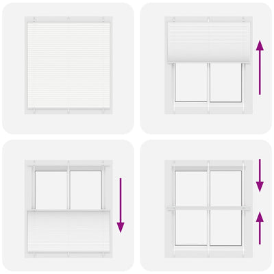 Valkoinen laskostettu blind Matita 120x150cm (kankaan leveys 119,4 cm)