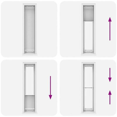 Valkoinen laskostettu blind Matita 40x200cm (kankaan leveys 39,4 cm)