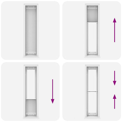 Valkoinen laskostettu blind Matita 45x200cm (kankaan leveys 44,4 cm)