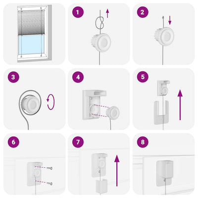 Valkoinen laskostettu blind Matita 60x200cm (kankaan leveys 59,4 cm)