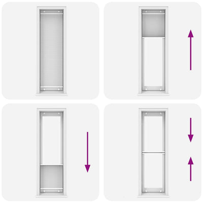 Valkoinen laskostettu blind Matita 60x200cm (kankaan leveys 59,4 cm)