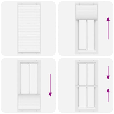 Valkoinen laskostettu blind Matita 90x200cm (kankaan leveys 89,4 cm)
