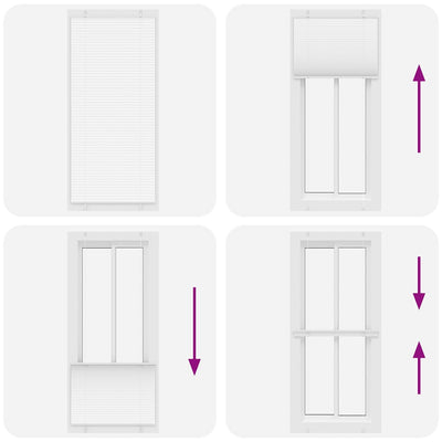Valkoinen laskostettu blind Matita 95x200cm (kankaan leveys 94,4 cm)