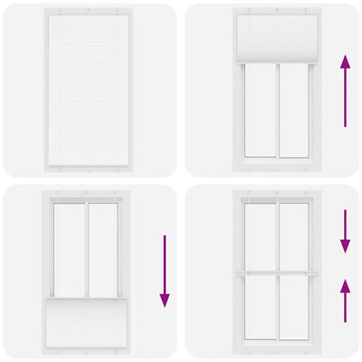 Valkoinen laskostettu kaihdin Matita 110x200cm (kankaan leveys 109,4cm)