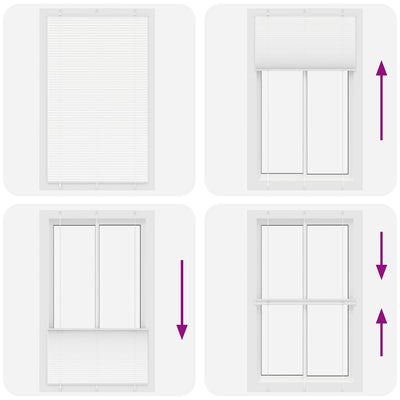 Valkoinen laskostettu blind Matita 115x200cm (kankaan leveys 114,4 cm)