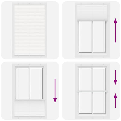 Valkoinen laskostettu blind Matita 120x200cm (kankaan leveys 119,4 cm)