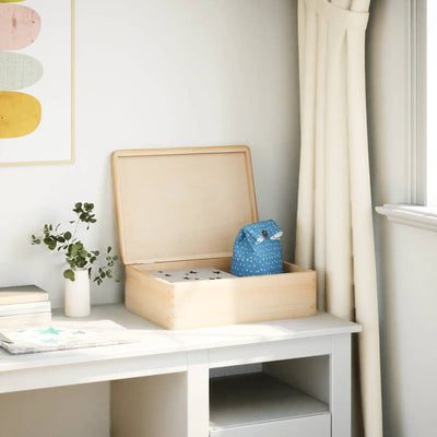 Puinen laatikko kannella Manasuc 40x30x13cm (massiivipuumäntyä)