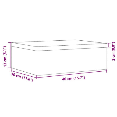 Puinen laatikko kannella Manasuc 40x30x13cm (massiivipuumäntyä)