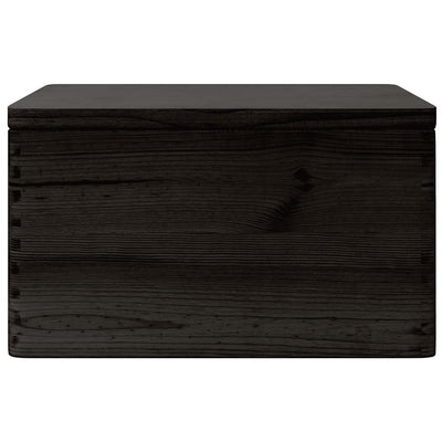 Musta puinen laatikko kannella Manasuc 40x30x23cm (massiivipuumänty)