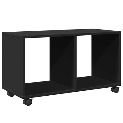 Kaappi pyörillä musta 72x33x42,5 cm tekninen puu