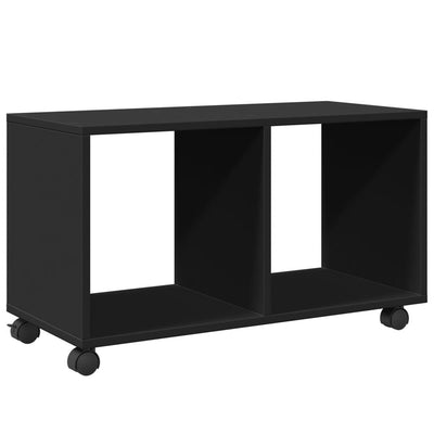 Kaappi pyörillä musta 72x33x42,5 cm tekninen puu
