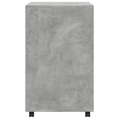 Kaappi pyörillä betoninharmaa 60x48x81 cm lastulevy