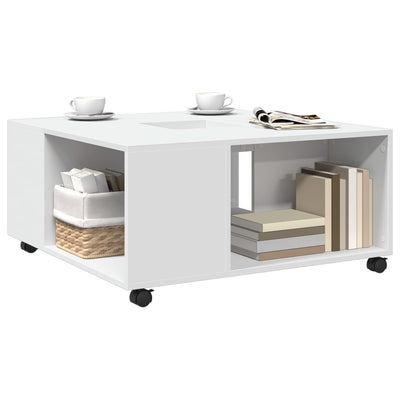 Valkoinen sohvapöytä Rachella 80x80x40cm (puinen)