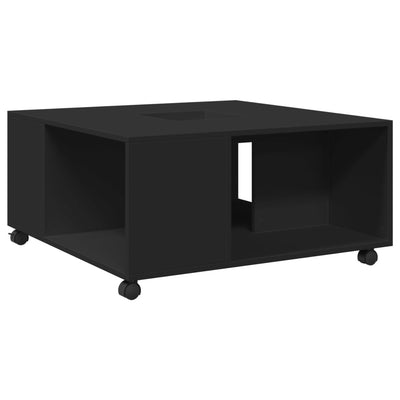 Sohvapöytä musta 80x80x40 cm tekninen puu